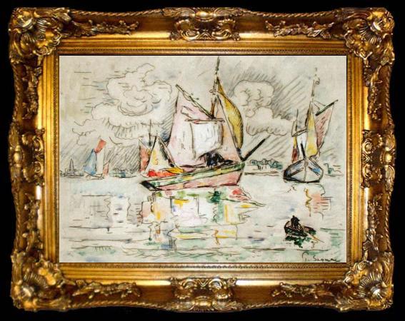 framed  Paul Signac Fishing Boats, ta009-2